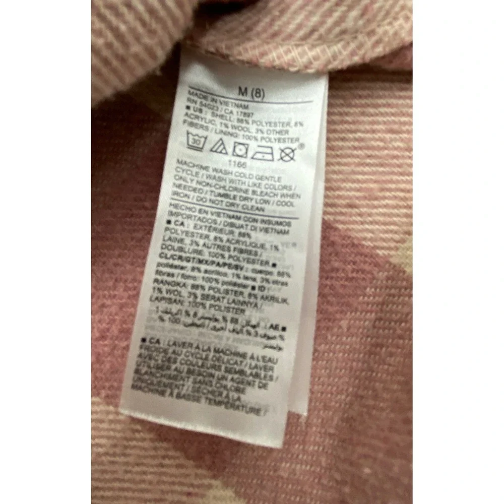 Old Navy Kids Pink Buffalo Plaid Shacket Button Front Shirt Jacket Size‎ M 8